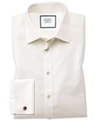 Charles Tyrwhitt Classic Fit Non-iron Poplin Cream Cotton Dress Shirt French Cuff Size 15.5/34 By Charles Tyrwhitt