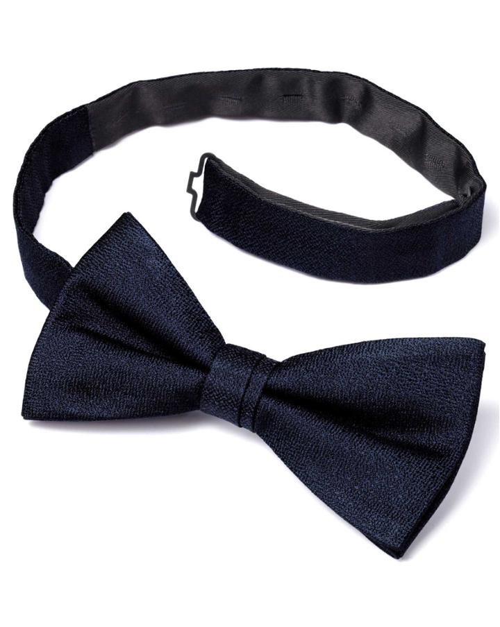 Charles Tyrwhitt Navy Silk Ready-tied Bow Tie By Charles Tyrwhitt