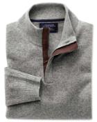 Charles Tyrwhitt Charles Tyrwhitt Silver Grey Cashmere Zip Neck Sweater Size Xs