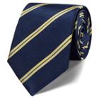 Charles Tyrwhitt Charles Tyrwhitt Classic Navy And Lemon Double Stripe Tie