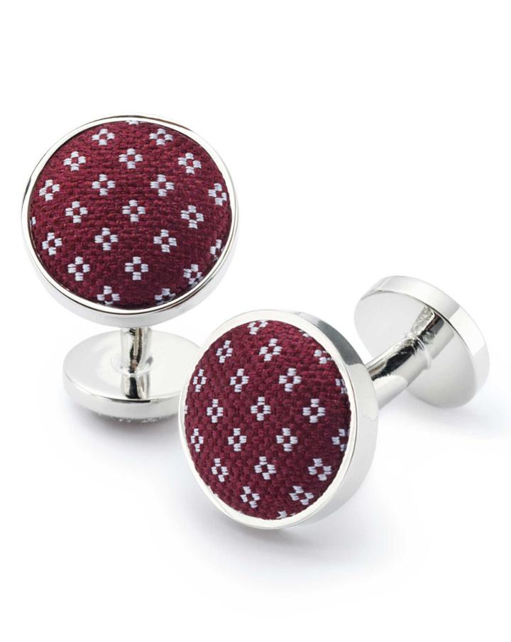 Charles Tyrwhitt Burgundy Geometric Silk Cufflinks By Charles Tyrwhitt