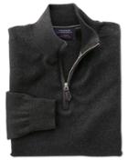 Charles Tyrwhitt Charles Tyrwhitt Charcoal Cotton Cashmere Zip Neck Cotton/cashmere Sweater Size Large