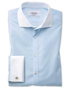 Charles Tyrwhitt Extra Slim Fit Spread Collar Non-iron Winchester Sky Blue Cotton Dress Shirt Single Cuff Size 14.5/32 By Charles Tyrwhitt