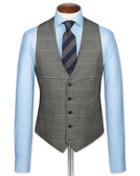 Charles Tyrwhitt Charles Tyrwhitt Grey Check Twill Business Suit Wool Waistcoat Size W38