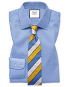  Slim Fit Sky Blue Fine Herringbone Cotton Dress Shirt French Cuff Size 14.5/33 By Charles Tyrwhitt