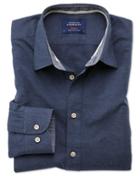 Charles Tyrwhitt Slim Fit Popover Navy Blue Cotton Casual Shirt Single Cuff Size Xs By Charles Tyrwhitt