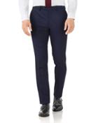  Navy Stripe Slim Fit Flannel Business Suit Wool Pants Size W32 L38 By Charles Tyrwhitt
