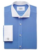 Charles Tyrwhitt Charles Tyrwhitt Slim Fit Spread Collar Non-iron Poplin Blue Winchester Cotton Dress Shirt Size 14.5/32