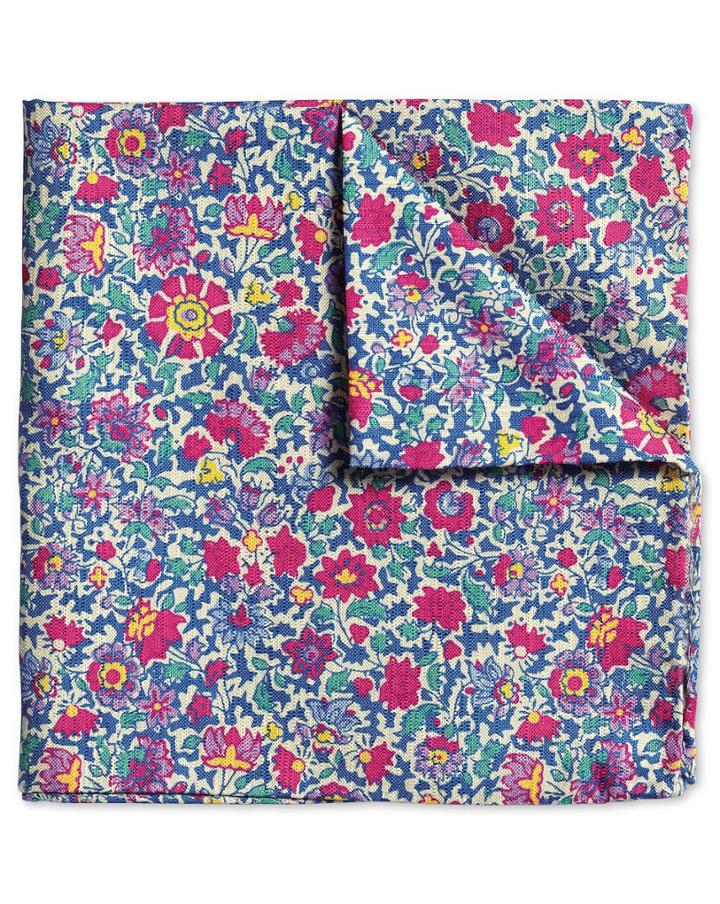 Charles Tyrwhitt Charles Tyrwhitt Pink Floral Italian Luxury Cotton Pocket Square