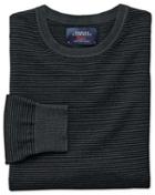 Charles Tyrwhitt Black And Grey Merino Wool Crew Neck Sweater Size Medium By Charles Tyrwhitt