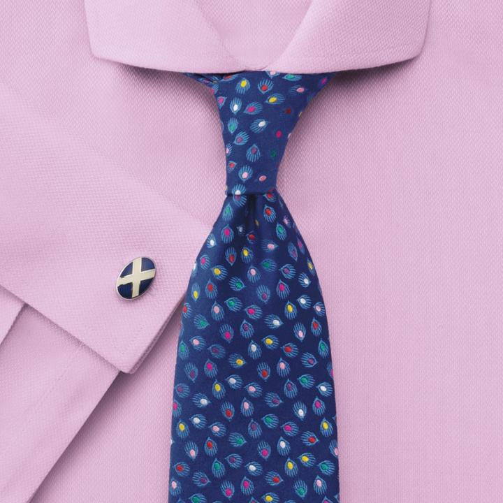 Charles Tyrwhitt Extra Slim Fit Non-iron Spread Collar Mini Herringbone Pink Cotton Dress Casual Shirt Single Cuff Size 16.5/35 By Charles Tyrwhitt