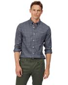 Extra Slim Fit Grey Check Soft Wash Non-iron Twill Cotton Casual Shirt Single Cuff Size Small By Charles Tyrwhitt