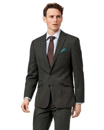  Green Slim Fit Merino Business Suit Wool Jacket Size 36 By Charles Tyrwhitt