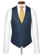 Charles Tyrwhitt Blue Adjustable Fit Twill Business Suit Wool Vest Size W36 By Charles Tyrwhitt