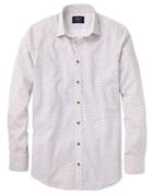 Charles Tyrwhitt Slim Fit White And Pink Square Print Cotton Casual Shirt Single Cuff Size Large By Charles Tyrwhitt