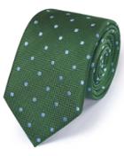 Charles Tyrwhitt Charles Tyrwhitt Green And Sky Silk Classic Spot Tie