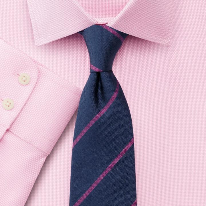 Charles Tyrwhitt Charles Tyrwhitt Slim Fit Non-iron Buckingham Weave Pink Shirt