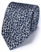 Charles Tyrwhitt Charles Tyrwhitt Navy Silk Classic Abstract Texture Tie