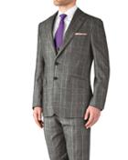 Charles Tyrwhitt Charles Tyrwhitt Grey Slim Fit Glen Check Business Suit Wool Jacket Size 36