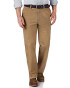  Tan Classic Fit Flat Front Washed Cotton Chino Pants Size W32 L30 By Charles Tyrwhitt