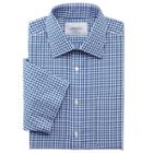 Charles Tyrwhitt Charles Tyrwhitt Blue Edged Gingham Non-iron Short Sleeve Slim Fit Shirt (14h)