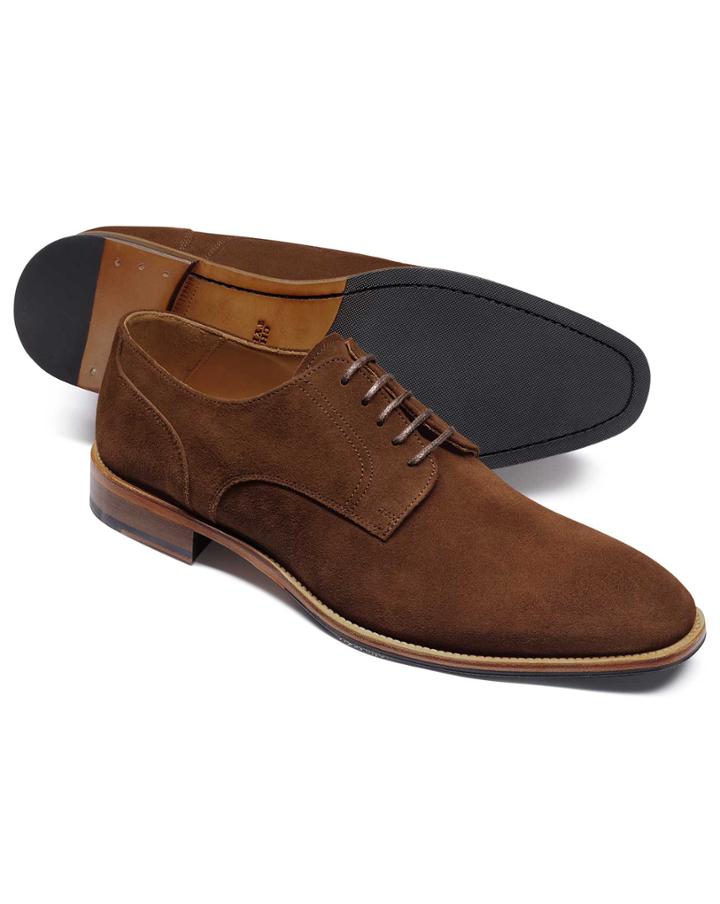 Charles Tyrwhitt Brown Suede Derby Shoe Size 11 By Charles Tyrwhitt