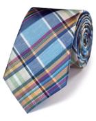 Charles Tyrwhitt Charles Tyrwhitt Blue Multi Silk Classic Tartan Check Tie