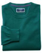 Charles Tyrwhitt Teal Merino Wool Crew Neck Sweater Size Medium By Charles Tyrwhitt