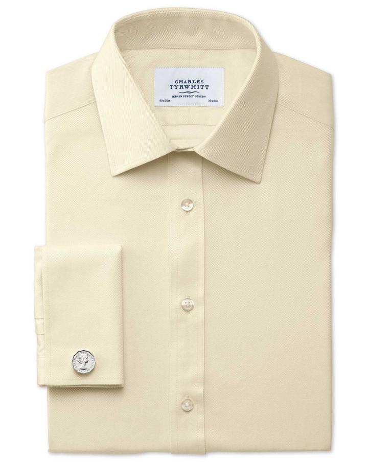 Charles Tyrwhitt Charles Tyrwhitt Slim Fit Egyptian Cotton Cavalry Twill Yellow Shirt