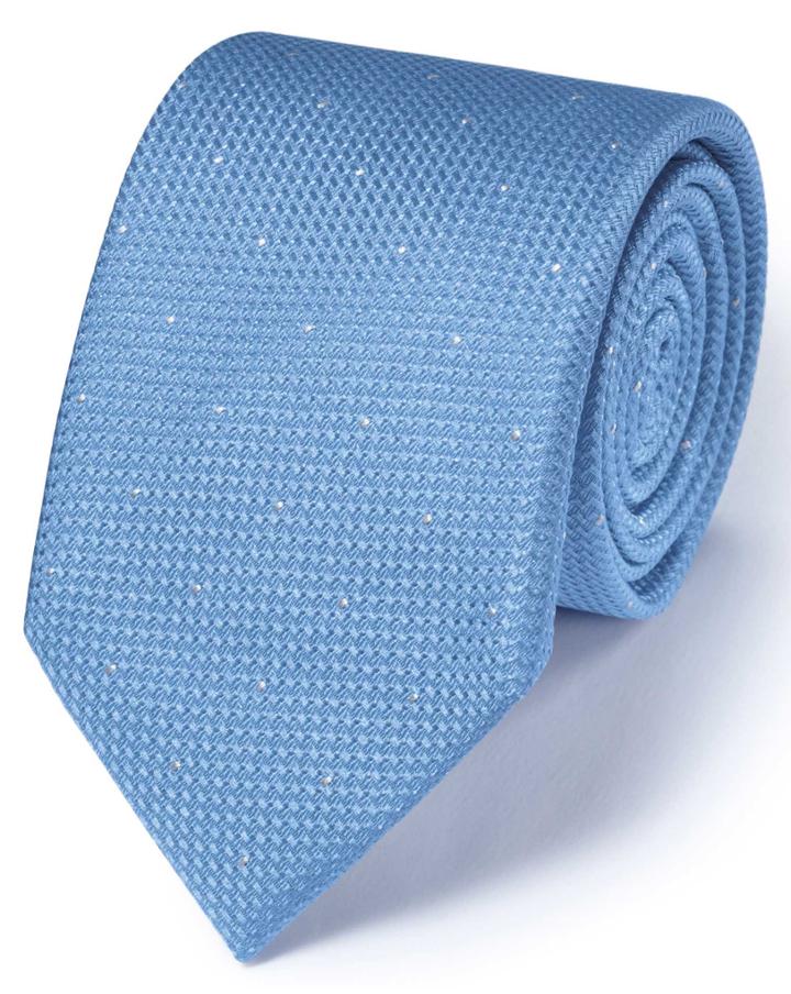  Sky Silk Classic Textured Dash Tie By Charles Tyrwhitt