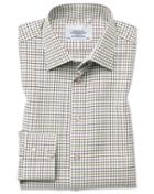 Charles Tyrwhitt Classic Fit Country Check Purple And Green Cotton Dress Casual Shirt Single Cuff Size 15.5/33 By Charles Tyrwhitt