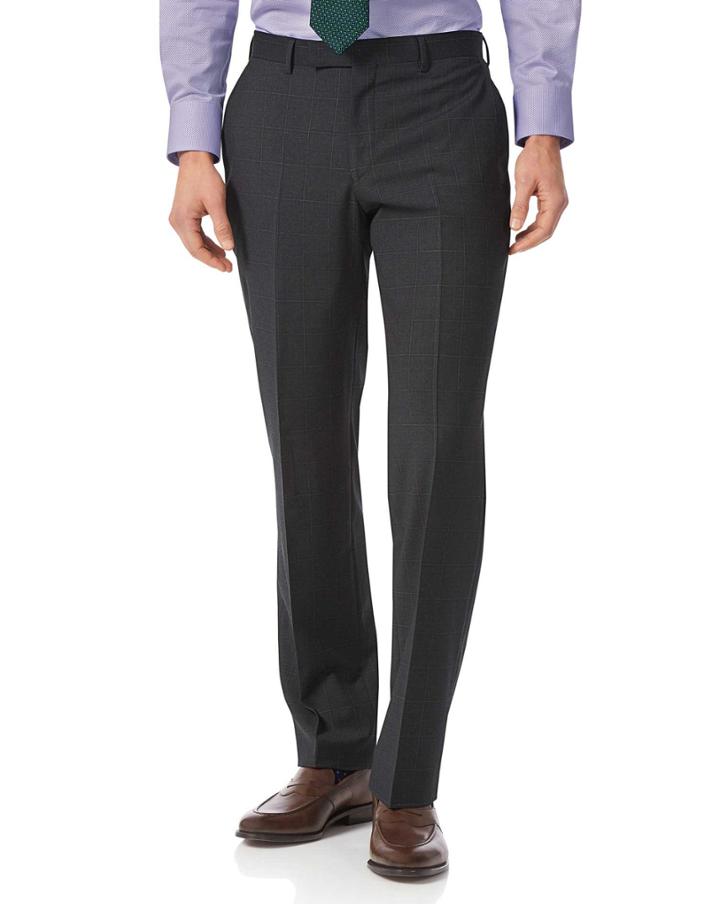  Grey Check Classic Fit Italian Suit Wool Pants Size W32 L32 By Charles Tyrwhitt