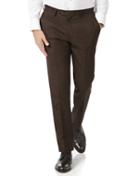 Charles Tyrwhitt Chocolate Slim Fit Sharkskin Travel Suit Wool Pants Size W30 L38 By Charles Tyrwhitt