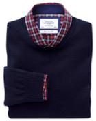 Charles Tyrwhitt Charles Tyrwhitt Navy Merino Wool Crew Neck Jumper