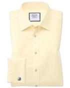 Charles Tyrwhitt Classic Fit Non-iron Twill Yellow Cotton Dress Shirt Single Cuff Size 15.5/33 By Charles Tyrwhitt