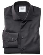  Extra Slim Fit Business Casual Charcoal Royal Oxford Cotton Dress Shirt Single Cuff Size 14.5/32 By Charles Tyrwhitt