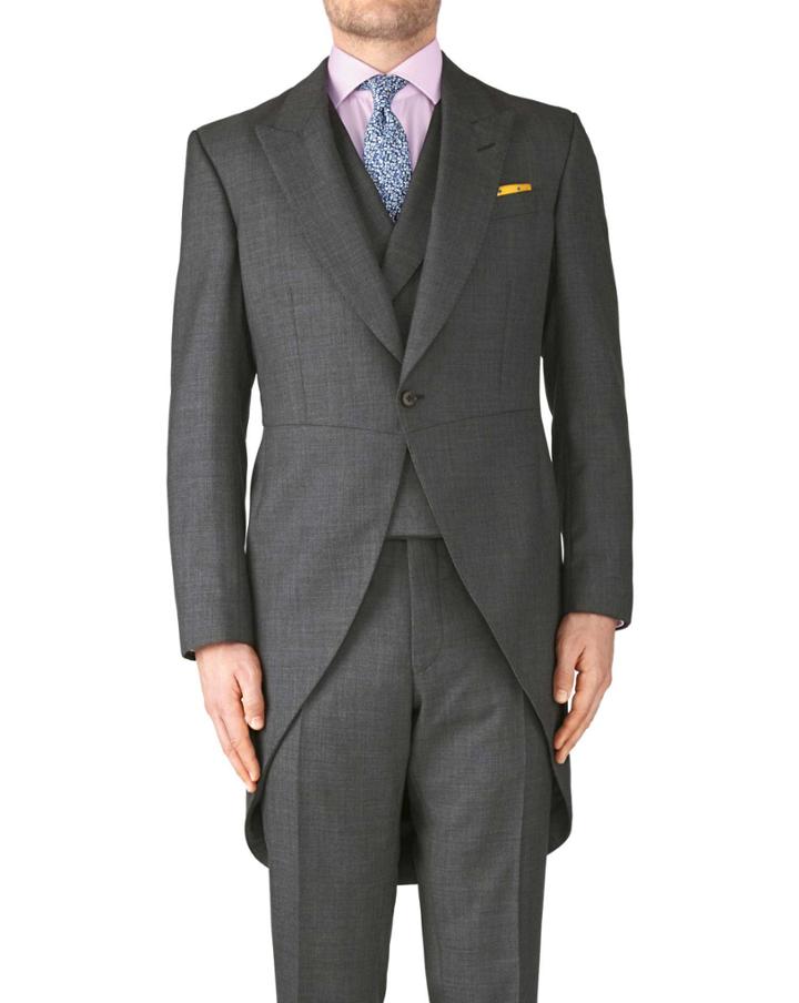 Charles Tyrwhitt Dark Grey Classic Fit Morning Suit Tail Coat Size 36 By Charles Tyrwhitt
