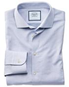  Classic Fit Business Casual Blue Diamond Dobby Egyptian Cotton Dress Shirt Single Cuff Size 15.5/33 By Charles Tyrwhitt
