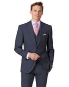  Blue Panama Slim Fit British Suit Wool Jacket Size 36 By Charles Tyrwhitt