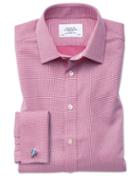 Charles Tyrwhitt Extra Slim Fit Non-iron Square Weave Magenta Cotton Dress Casual Shirt Single Cuff Size 14.5/32 By Charles Tyrwhitt