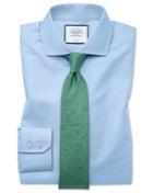  Classic Fit Sky Blue Non-iron Twill Spread Collar Cotton Dress Shirt French Cuff Size 15/33 By Charles Tyrwhitt
