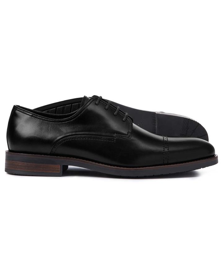  Black Performance Derby Toe Cap Shoes Size 11 By Charles Tyrwhitt
