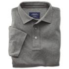 Charles Tyrwhitt Charles Tyrwhitt Grey Heather Short Sleeve Luxury Touch Polo (l)