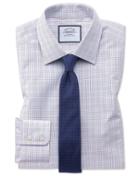  Extra Slim Fit Pink Multi Check Egyptian Cotton Dress Shirt French Cuff Size 14.5/33 By Charles Tyrwhitt