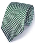 Charles Tyrwhitt Charles Tyrwhitt Green Silk Classic Prince Of Wales Checkered Tie