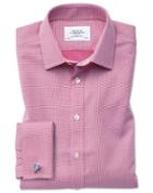 Charles Tyrwhitt Extra Slim Fit Non-iron Square Weave Magenta Cotton Dress Shirt French Cuff Size 14.5/32 By Charles Tyrwhitt