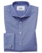 Charles Tyrwhitt Extra Slim Fit Spread Collar Non-iron Prince Of Wales Blue Cotton Dress Casual Shirt Single Cuff Size 14.5/32 By Charles Tyrwhitt