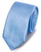  Sky Blue Mini Pindot Slim Silk Tie By Charles Tyrwhitt