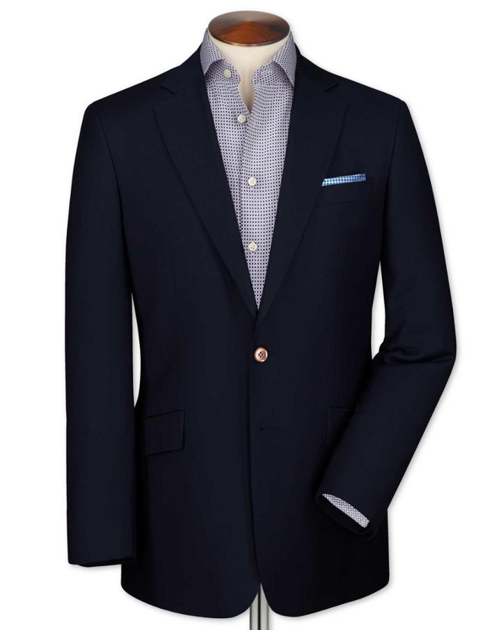 Charles Tyrwhitt Slim Fit Navy Wool Perfect Wool Blazer Size 34 By Charles Tyrwhitt