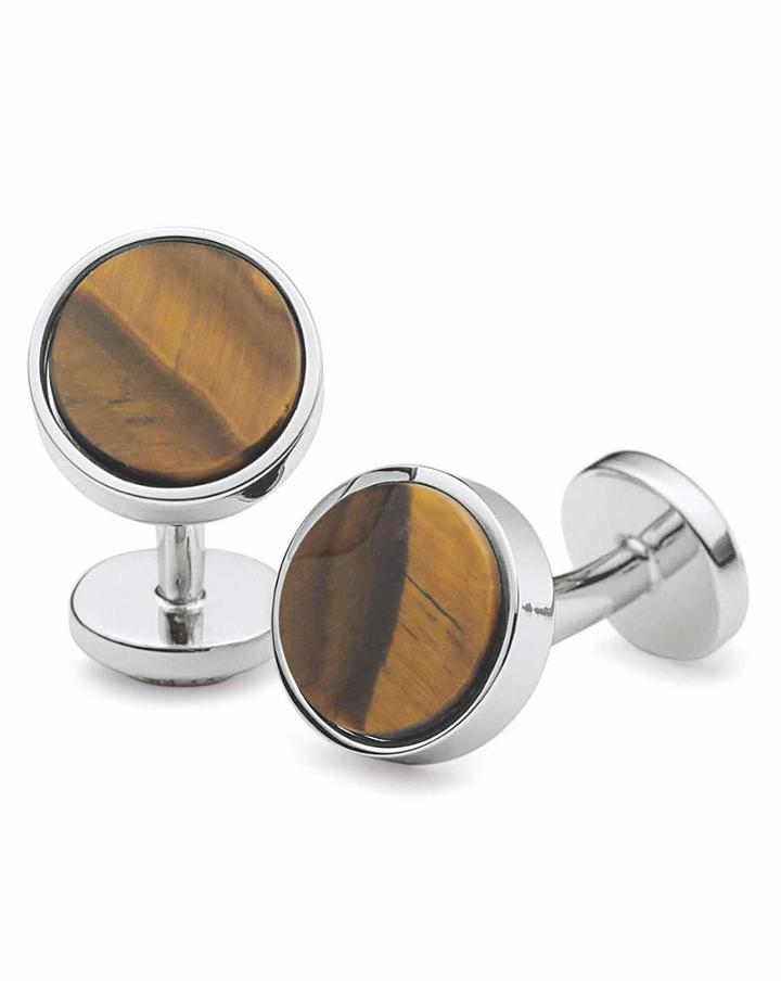 Charles Tyrwhitt Tiger's Eye Stone Enamel Cuff Links By Charles Tyrwhitt